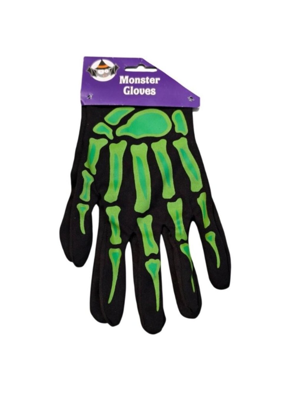 Halloween Glow-in-Dark Skeleton Gloves Black With Green Halloween Costume Access